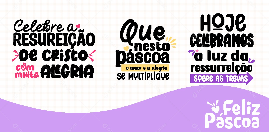 Conjunto de Letterings Ilustração Vetor EPS