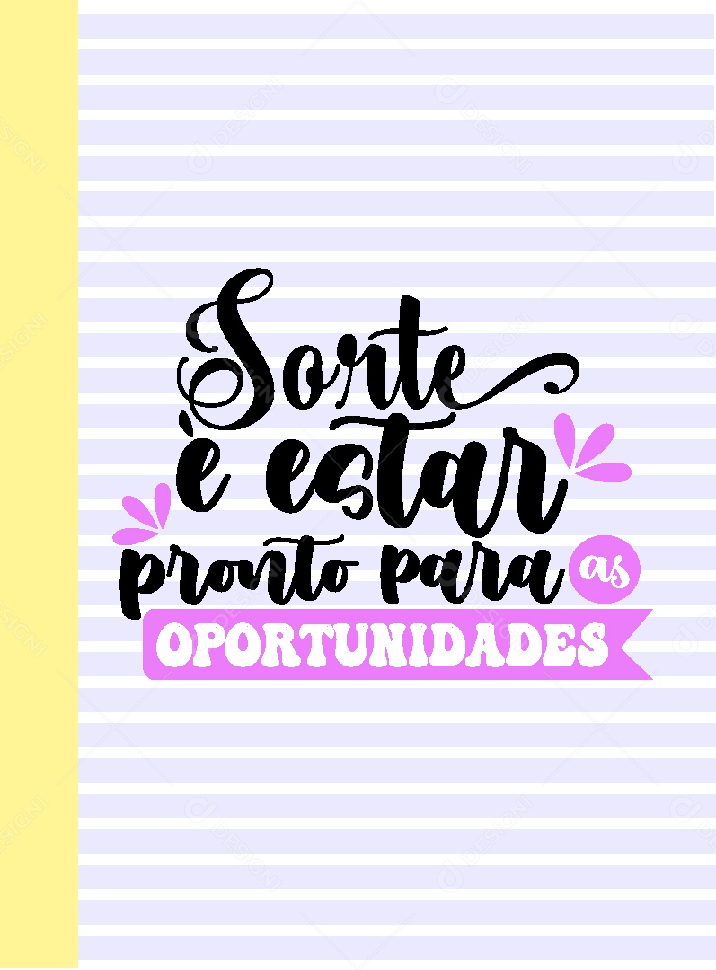 Lettering Sorte é Estar Pronto para as Oportunidade Vetor EPS