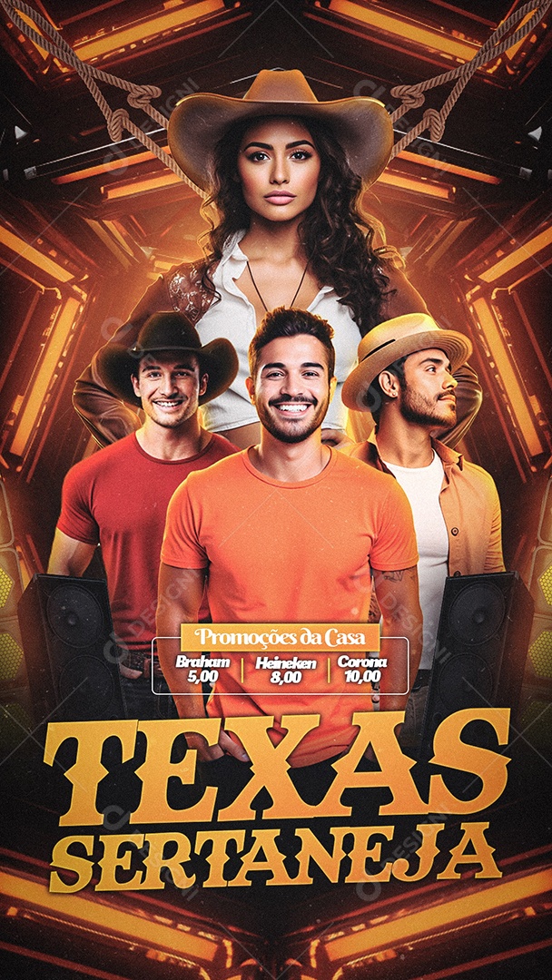 Story Flyer Texas Sertaneja Social Media PSD Editável