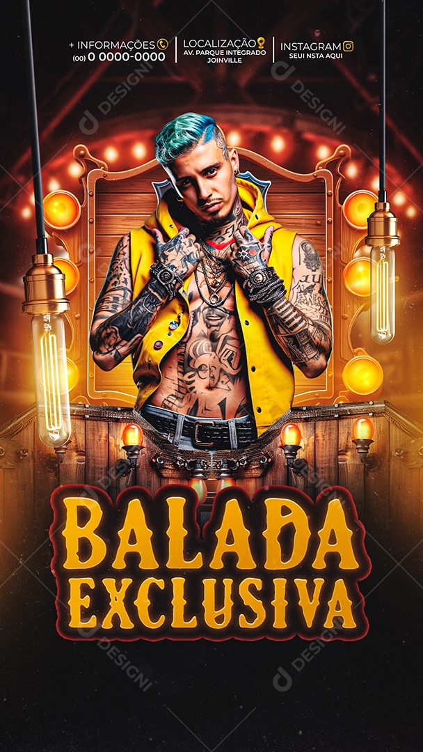 Story Flyer Balada Exclusiva Social Media PSD Editável