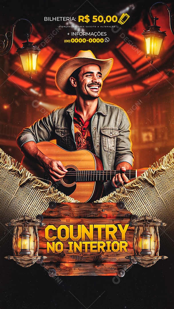 Story Flyer Country no Interior Social Media PSD Editável