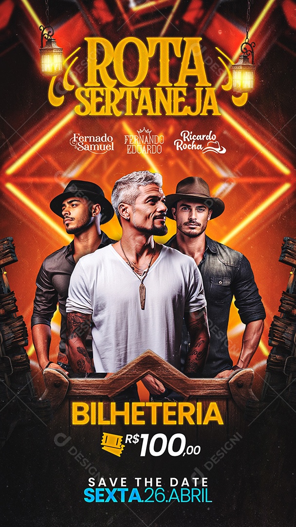 Story Flyer Rota Sertaneja Fernado e Samuel Fernando Eduardo Social Media PSD Editável