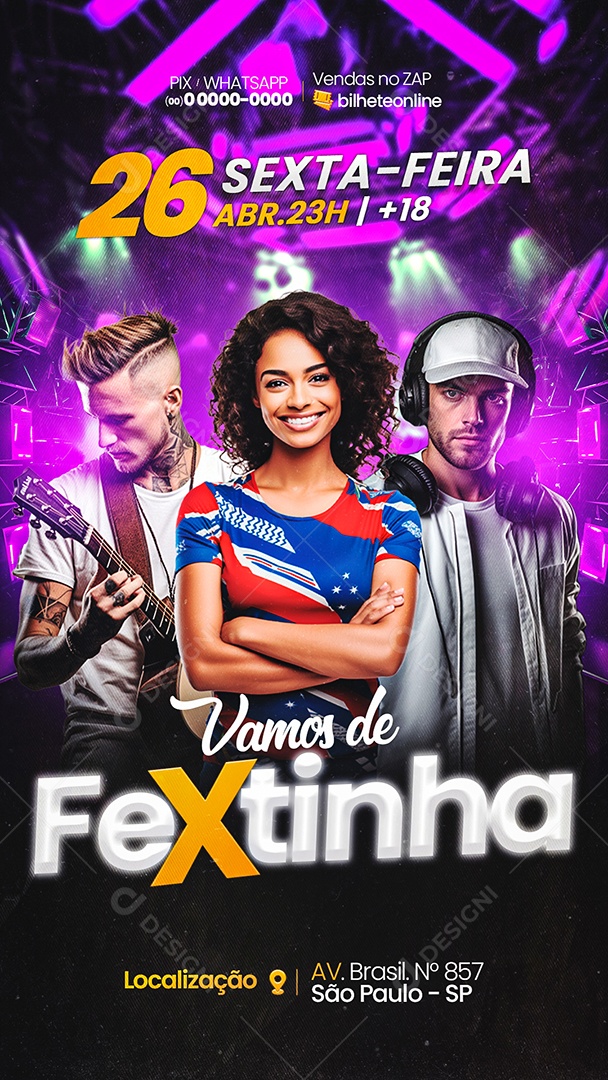 Story Flyer Vamos de Fextinha Social Media PSD Editável