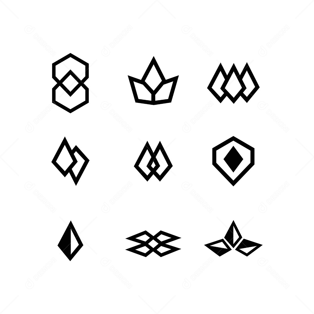 Conjunto de Ícones de Logo Vetor EPS