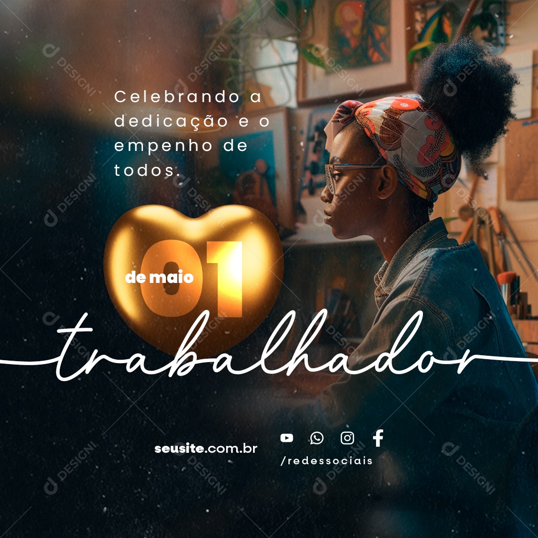 Dia Do Trabalhador 01 de Maio Celebrando a Dedicação Social Media PSD Editável