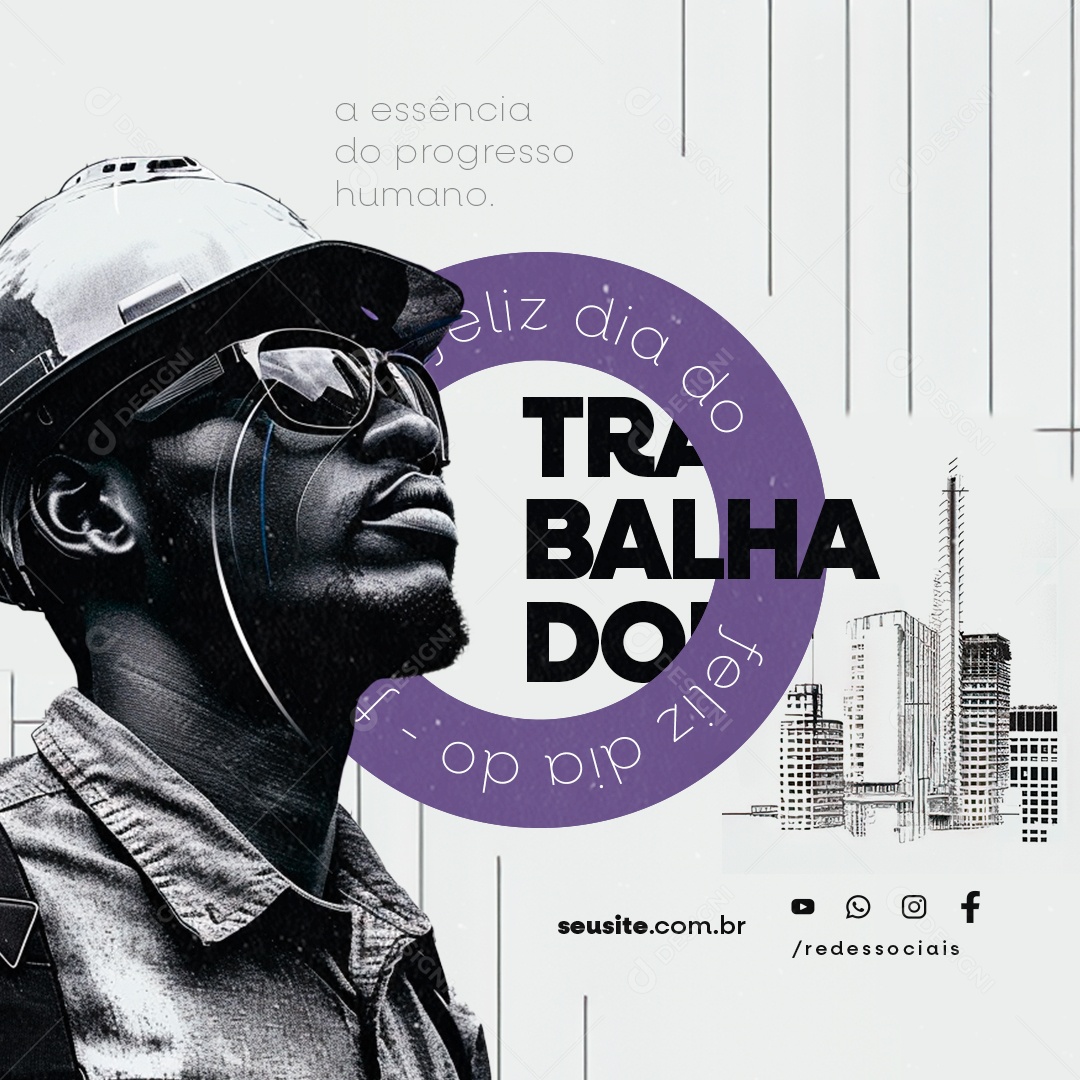 Feliz Dia Do Trabalhador 01 de Maio Social Media PSD Editável