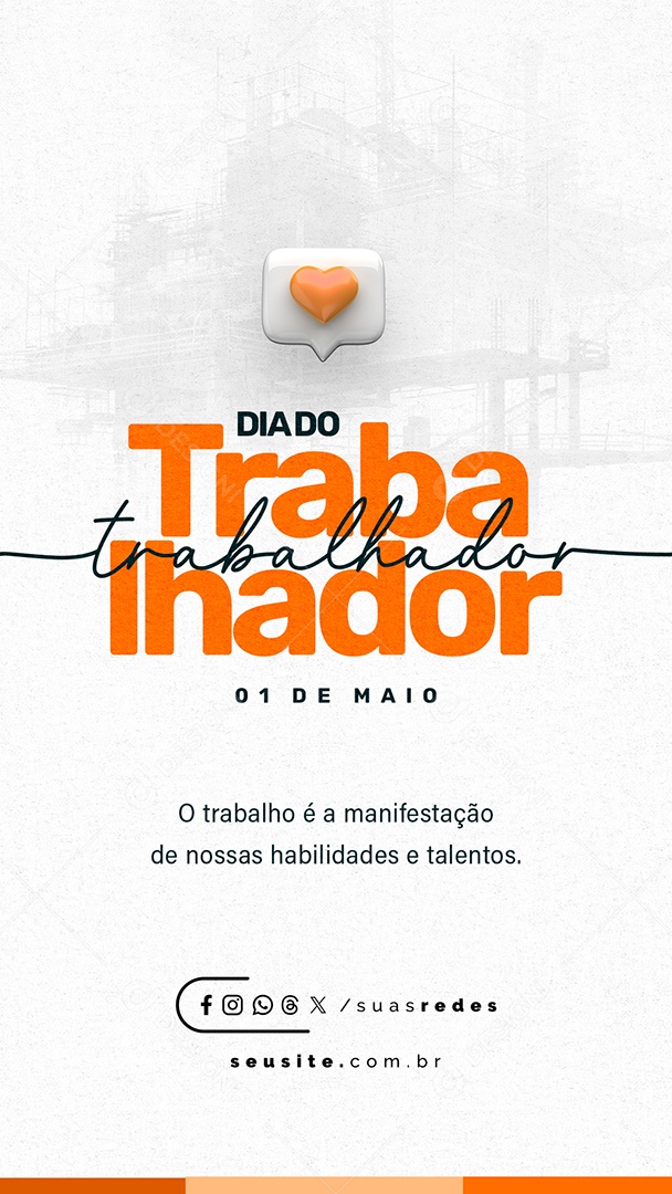 Story Dia Do Trabalhador 01 de Maio Social Media PSD Editável