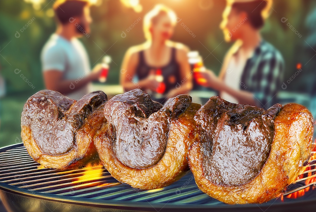 Picanha no espeto suculenta assado