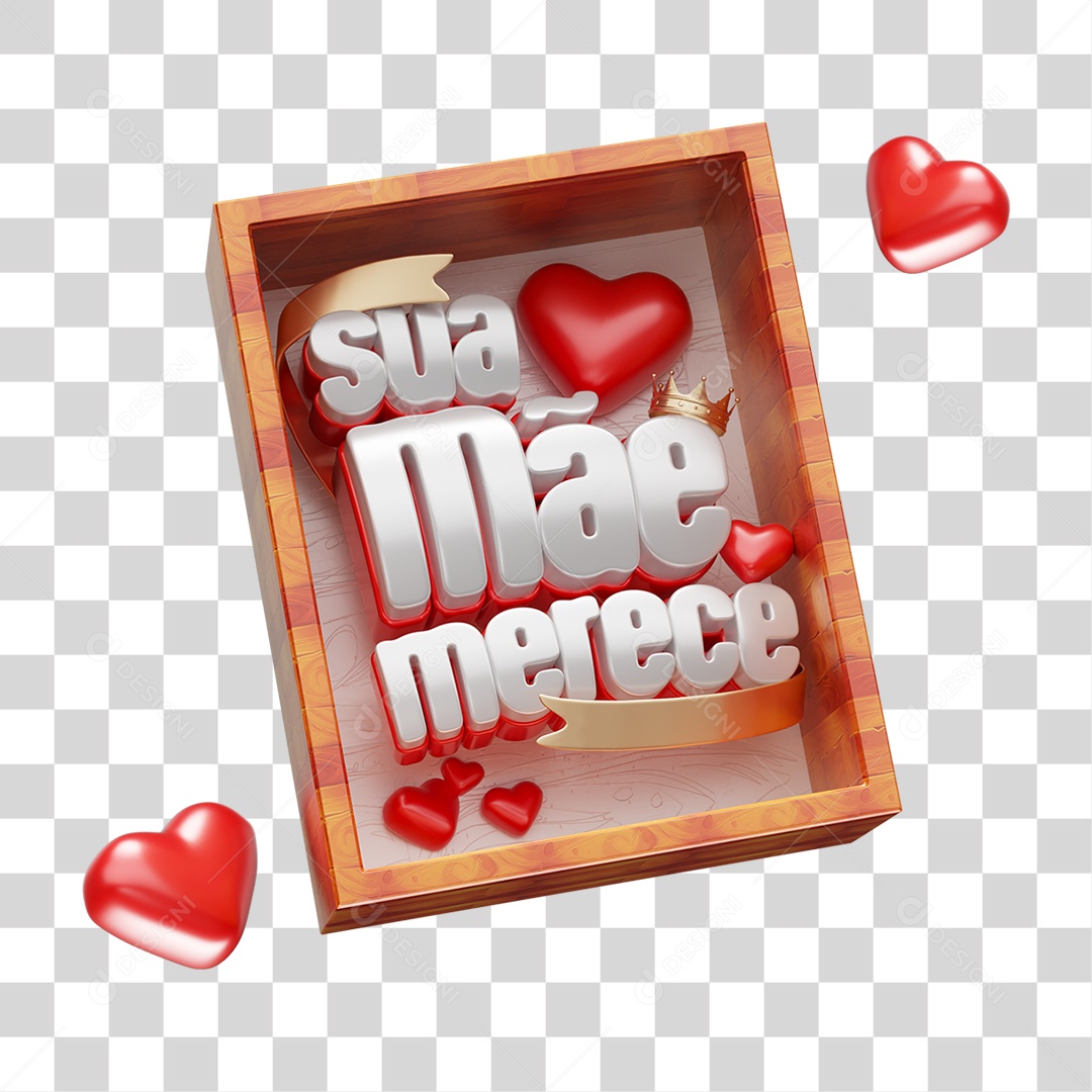 Selo 3D Sua Mãe Merece PNG Transparente