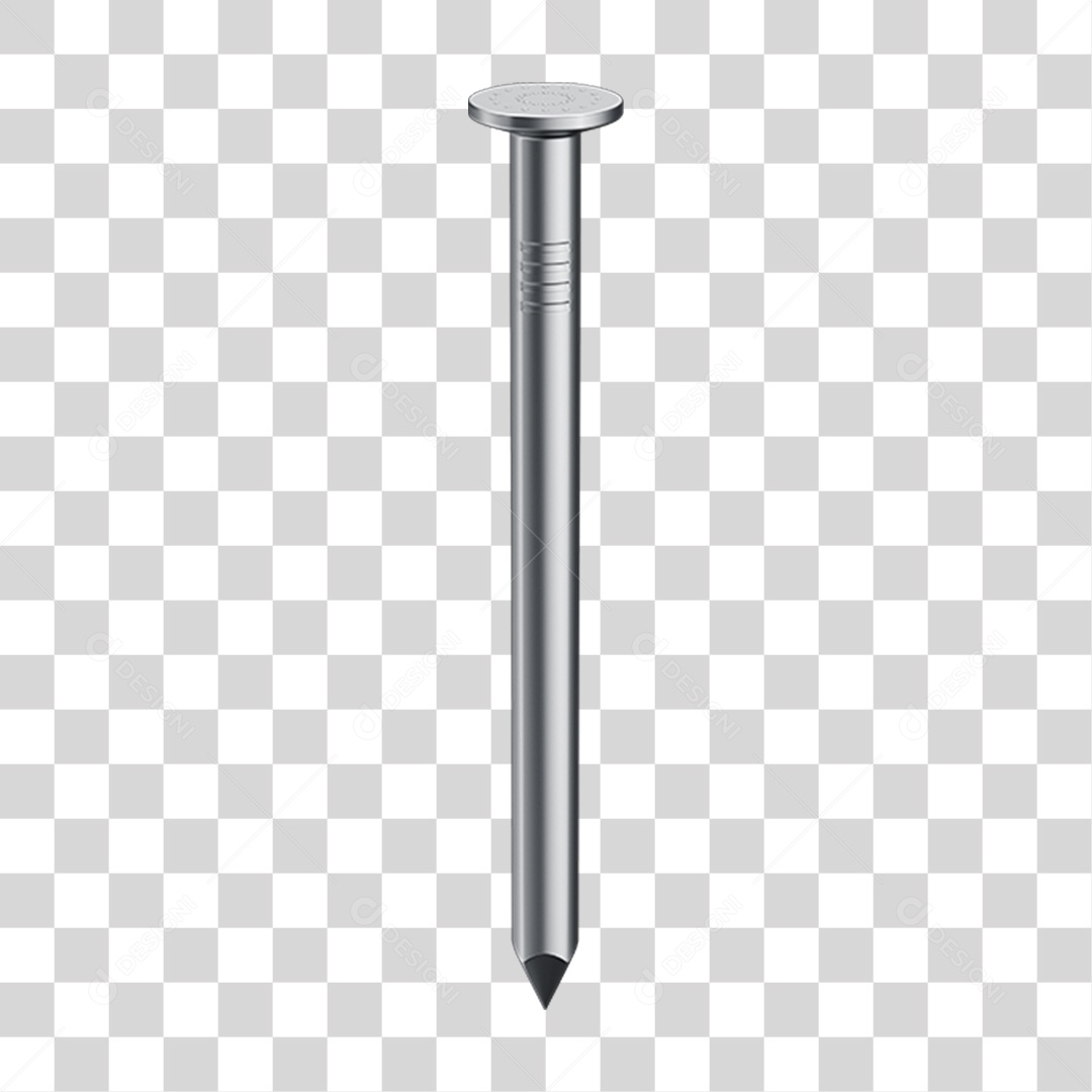 Elemento 3D Prego Galvanizado PNG Transparente