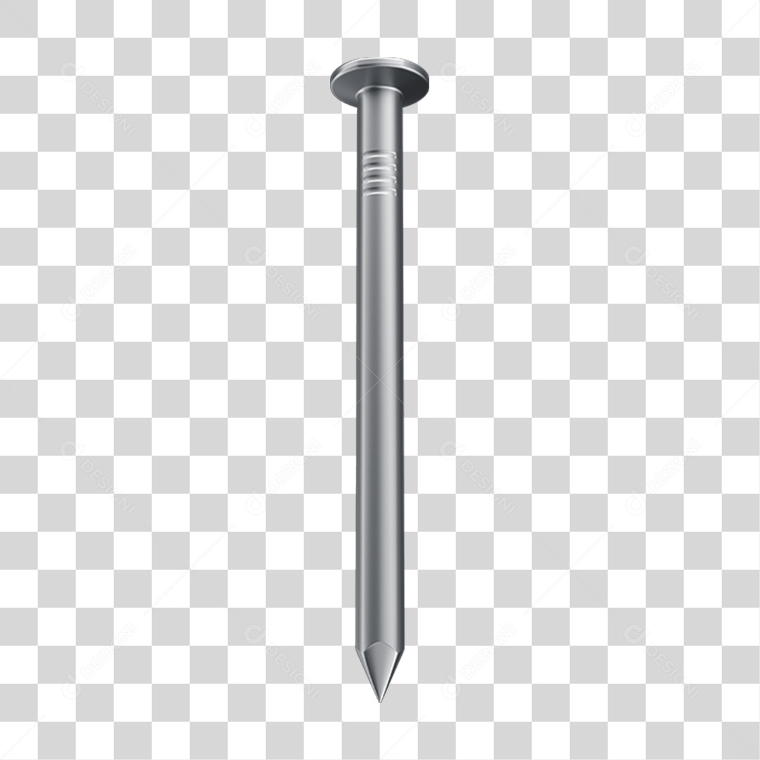 Elemento 3D Prego Galvanizado PNG Transparente
