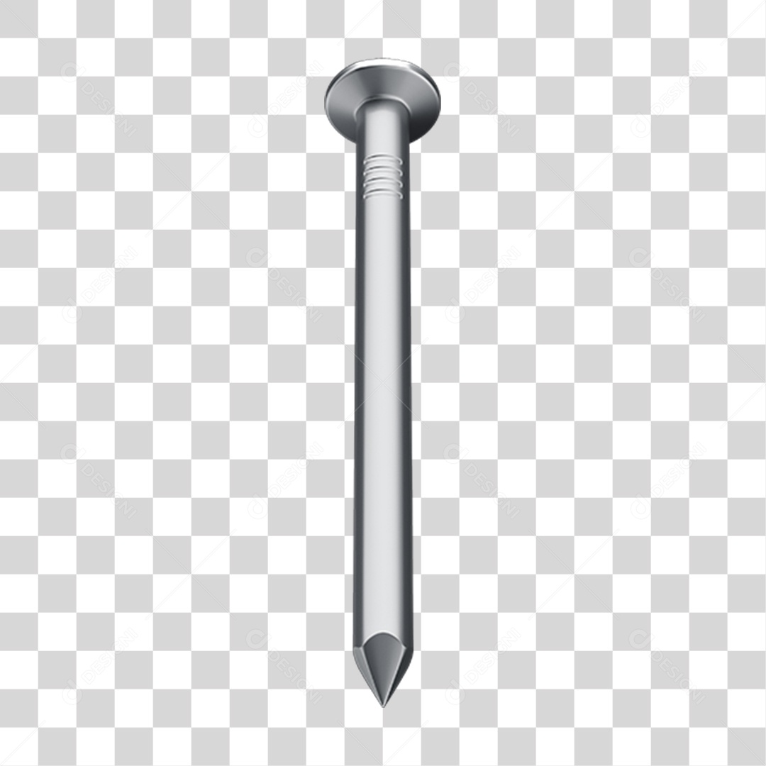 Elemento 3D Prego Galvanizado PNG Transparente