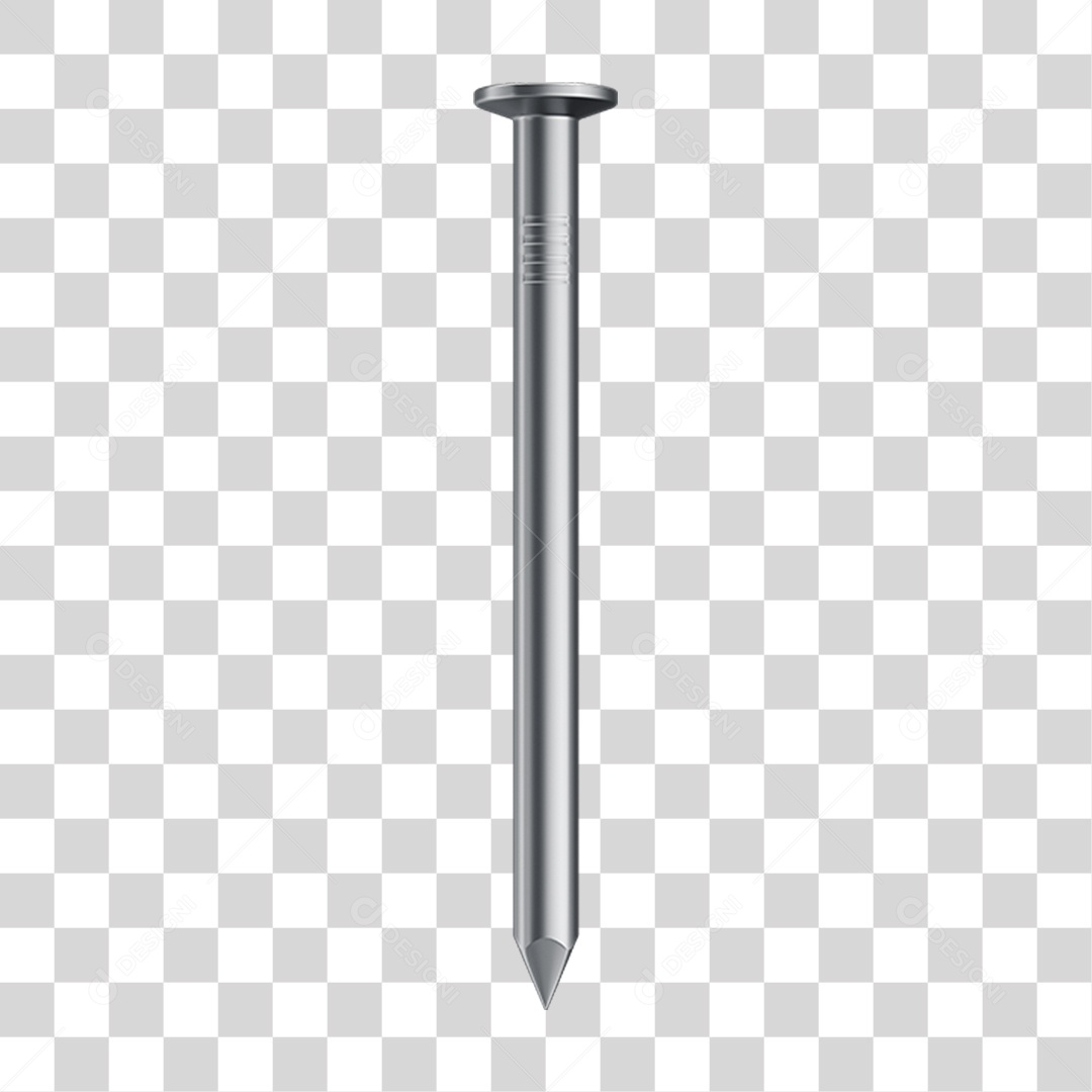 Elemento 3D Prego Galvanizado PNG Transparente