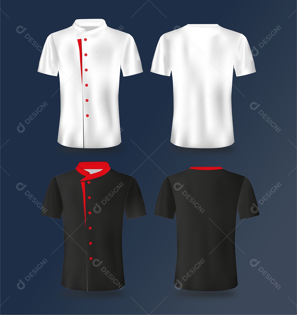 Modelo de Camisa de Cozinheiro Ilustração AI