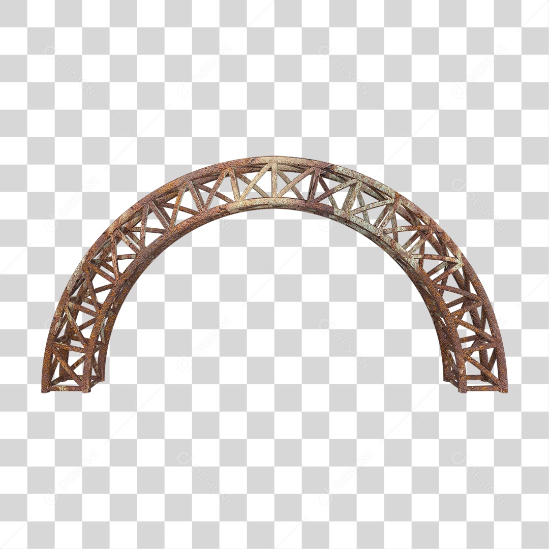 Elemento 3D Pilar Estrutura Metálica Enferrujada PNG Transparente