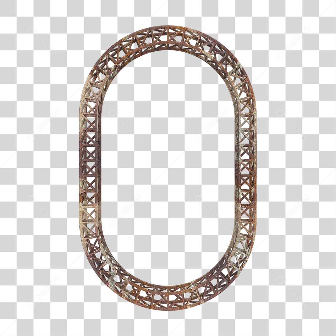 Elemento 3D Pilar Estrutura Metálica Enferrujada PNG Transparente