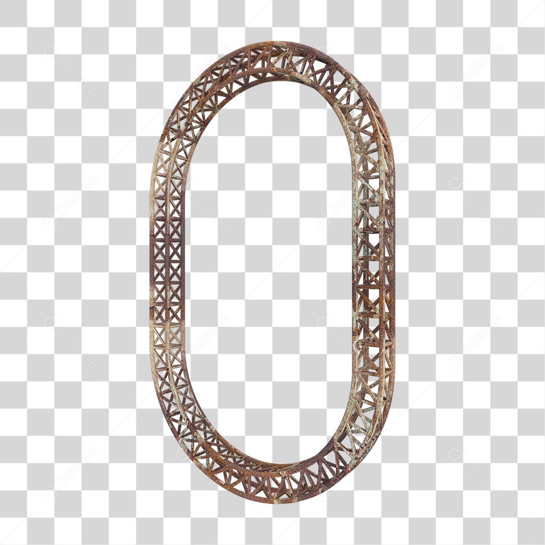 Elemento 3D Pilar Estrutura Metálica Enferrujada PNG Transparente