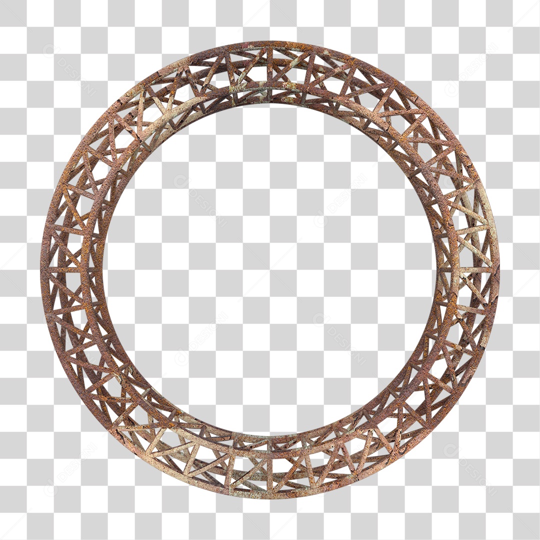 Elemento 3D Pilar Estrutura Metálica Enferrujada PNG Transparente