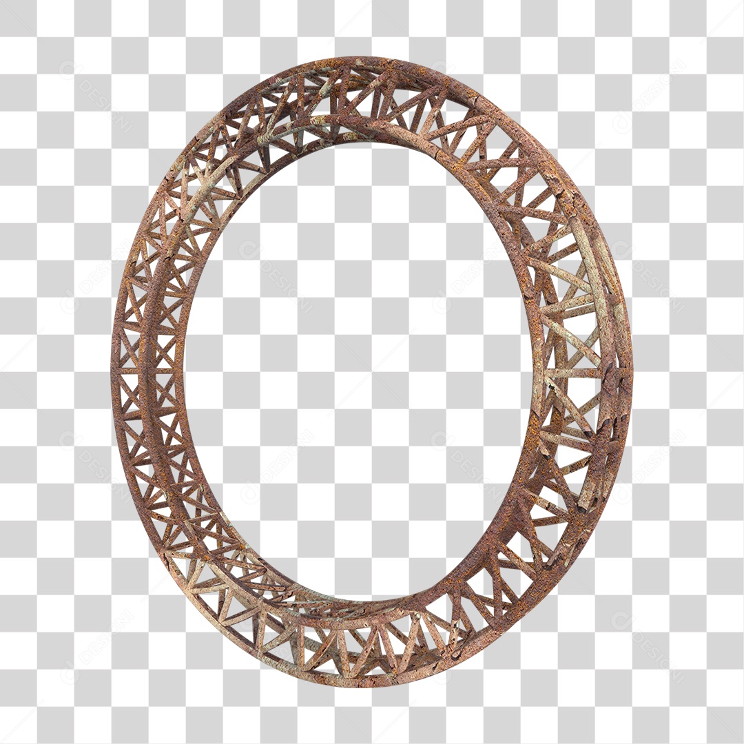 Elemento 3D Pilar Estrutura Metálica Enferrujada PNG Transparente