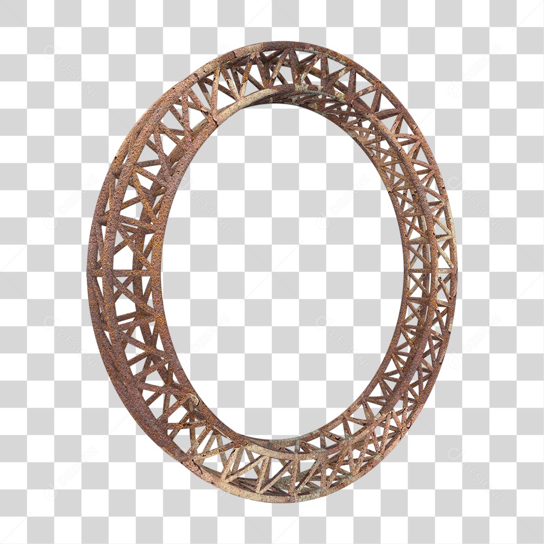 Elemento 3D Pilar Estrutura Metálica Enferrujada PNG Transparente