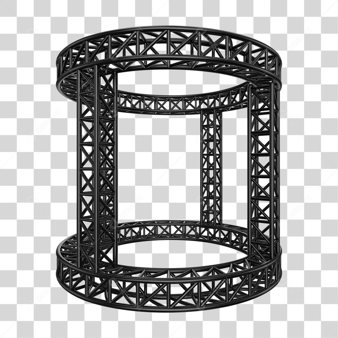 Elemento 3D Pilar Estrutura Metálica PNG Transparente