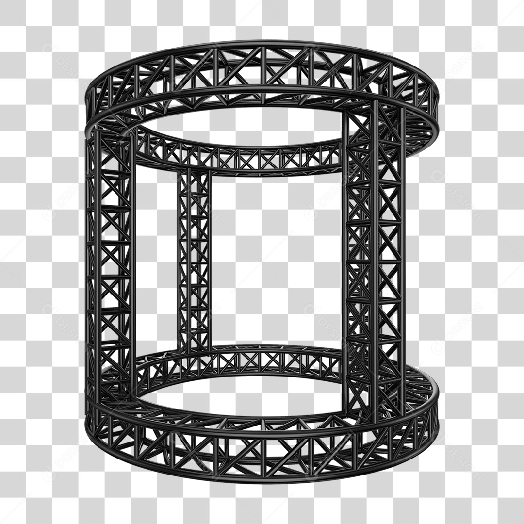 Elemento 3D Pilar Estrutura Metálica PNG Transparente