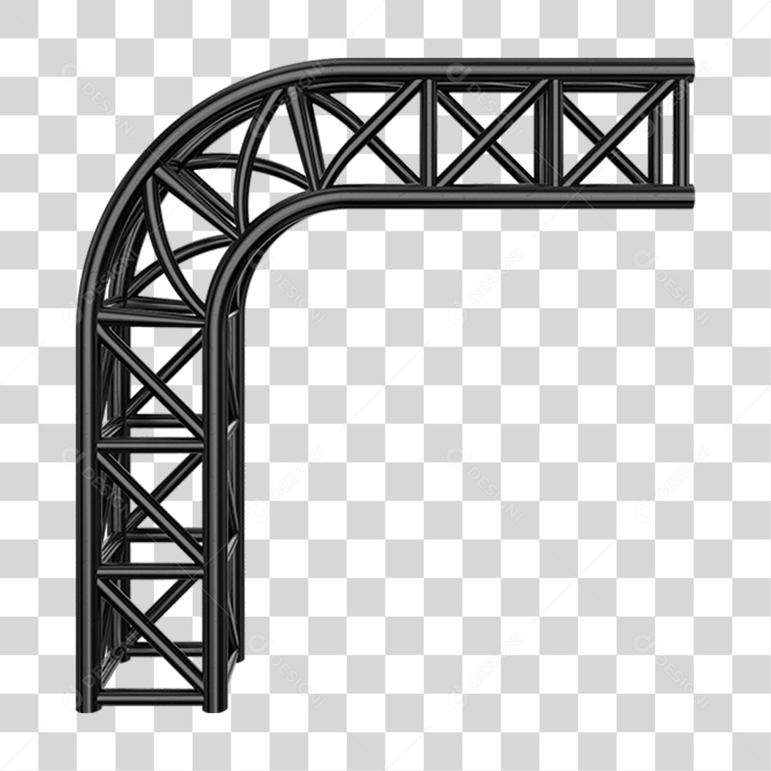 Elemento 3D Pilar Estrutura Metálica PNG Transparente