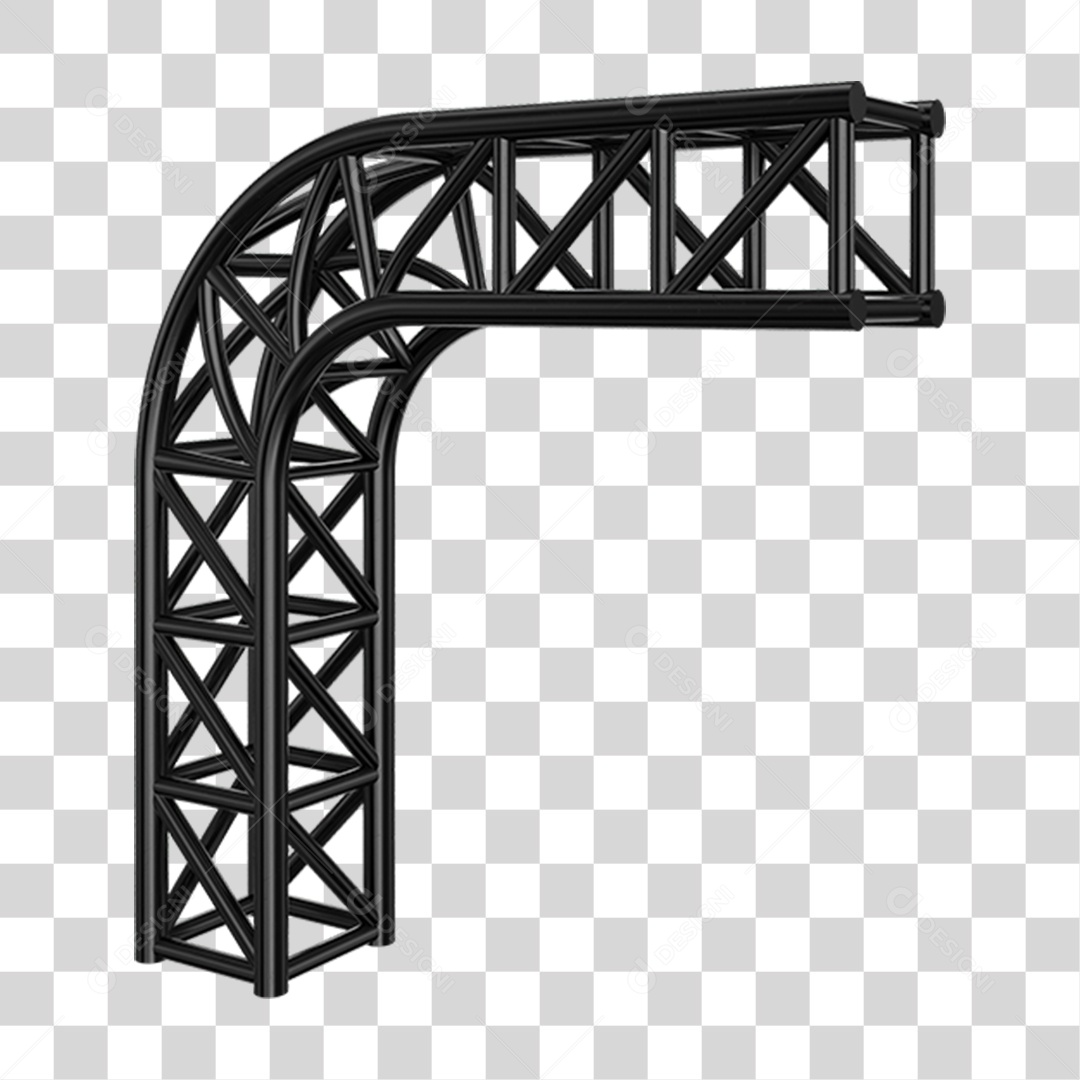 Elemento 3D Pilar Estrutura Metálica PNG Transparente