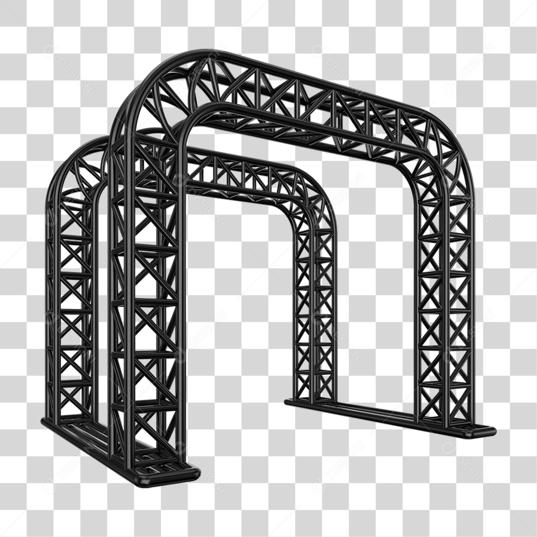 Elemento 3D Pilar Estrutura Metálica PNG Transparente