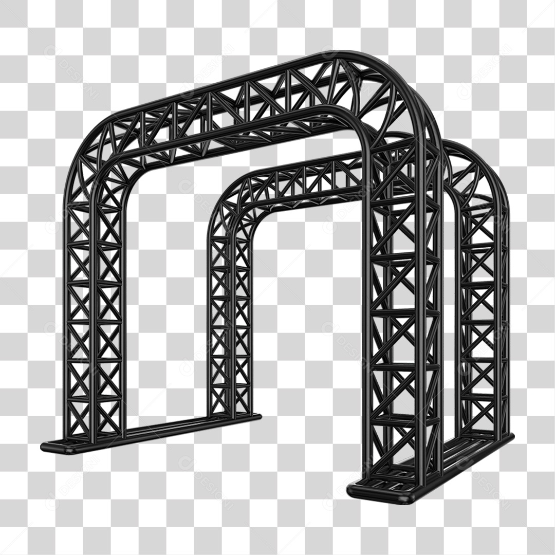 Elemento 3D Pilar Estrutura Metálica PNG Transparente