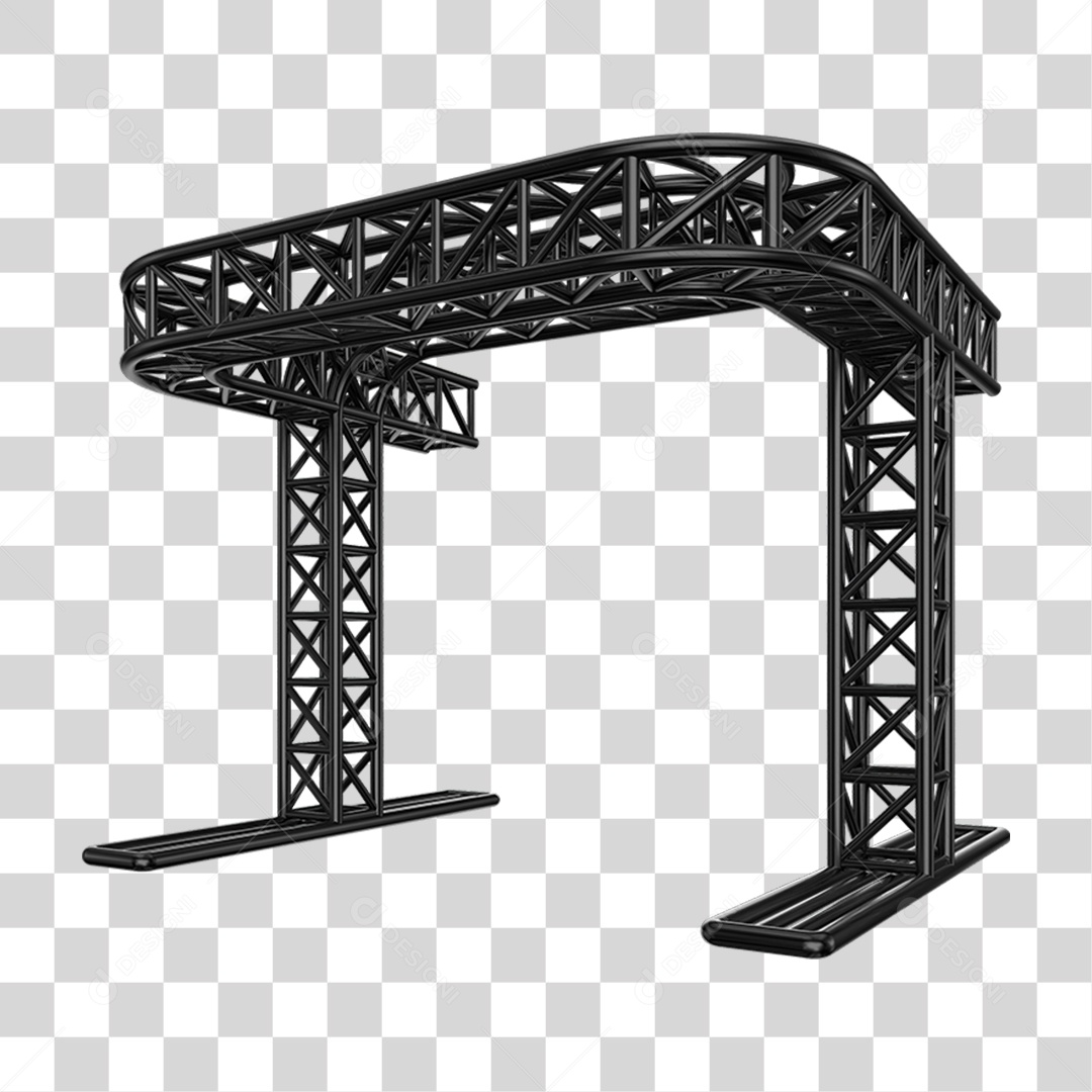 Elemento 3D Pilar Estrutura Metálica PNG Transparente