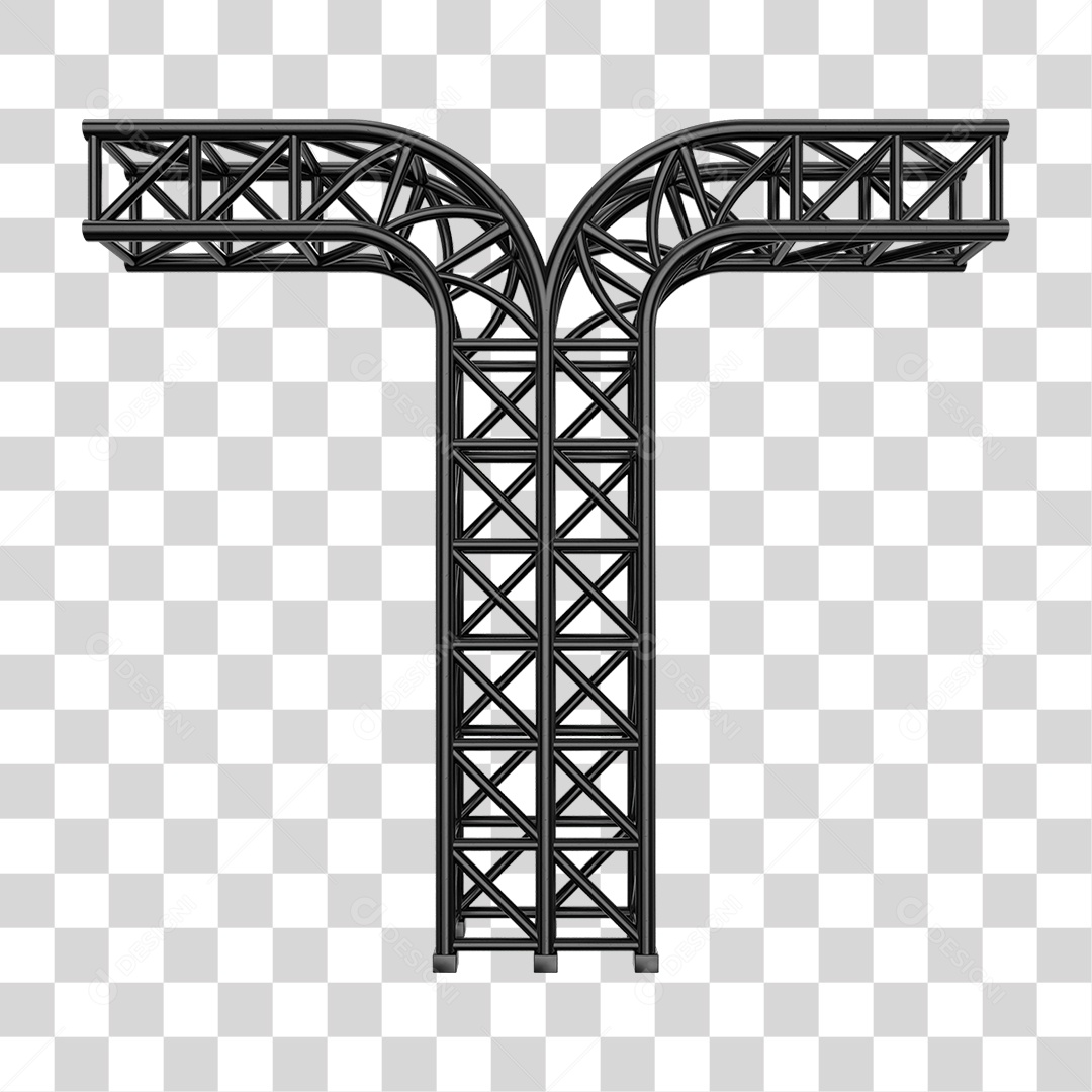 Elemento 3D Pilar Estrutura Metálica PNG Transparente