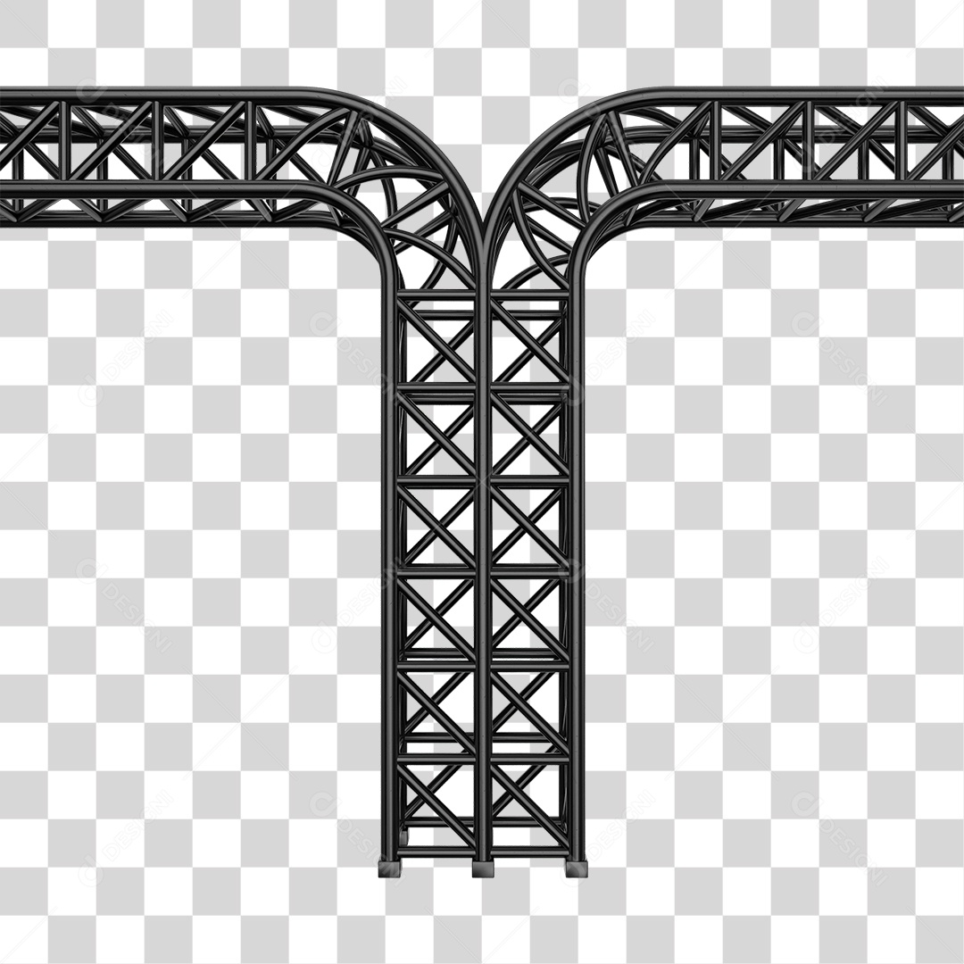 Elemento 3D Pilar Estrutura Metálica PNG Transparente