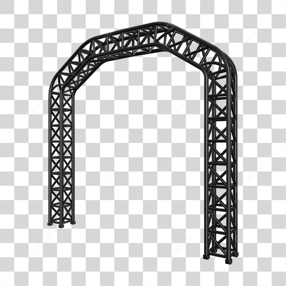 Elemento 3D Pilar Estrutura Metálica PNG Transparente