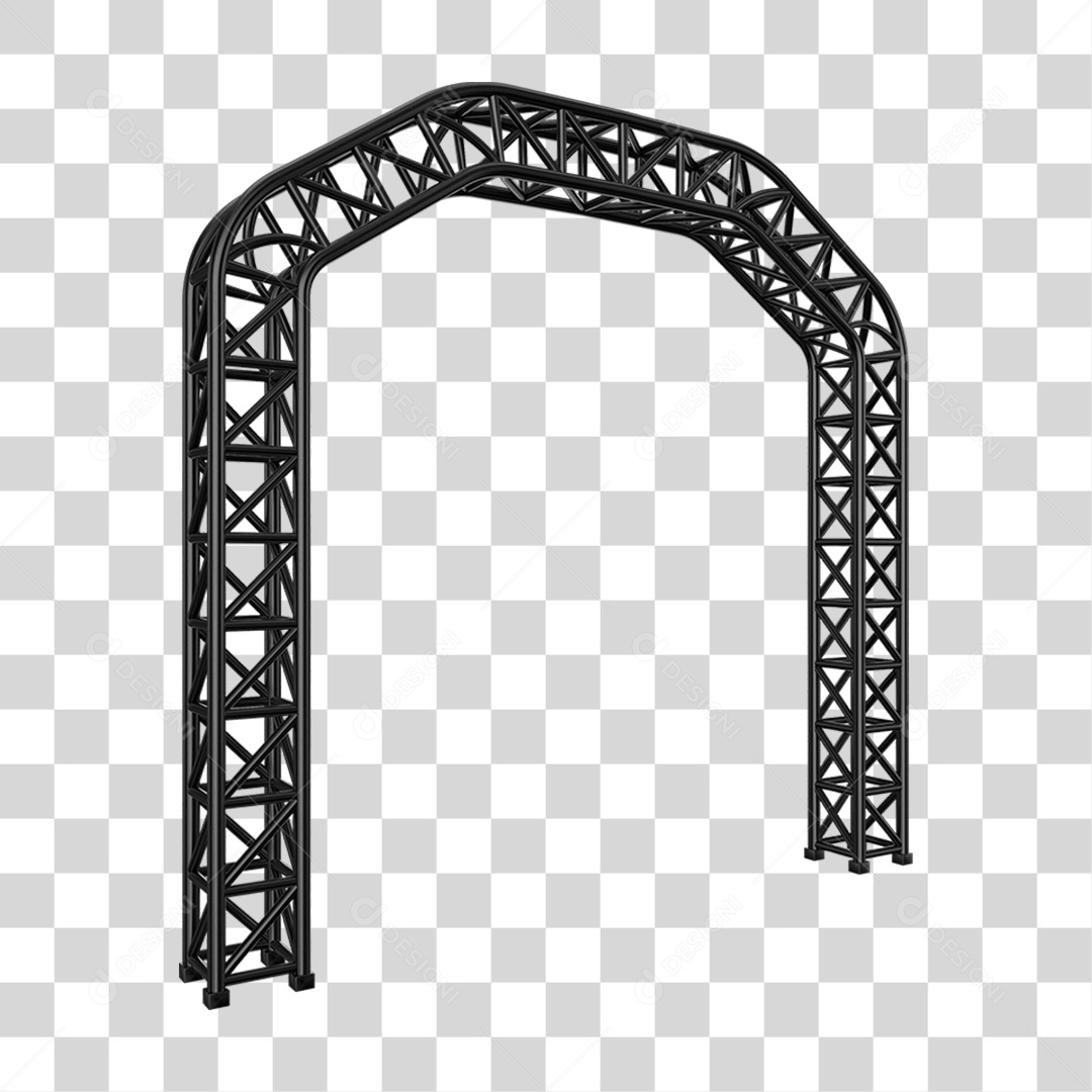 Elemento 3D Pilar Estrutura Metálica PNG Transparente