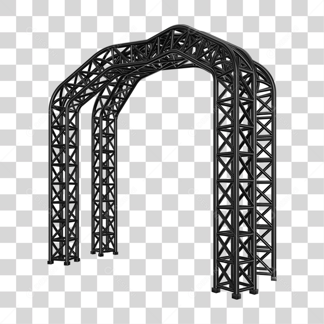 Elemento 3D Pilar Estrutura Metálica PNG Transparente