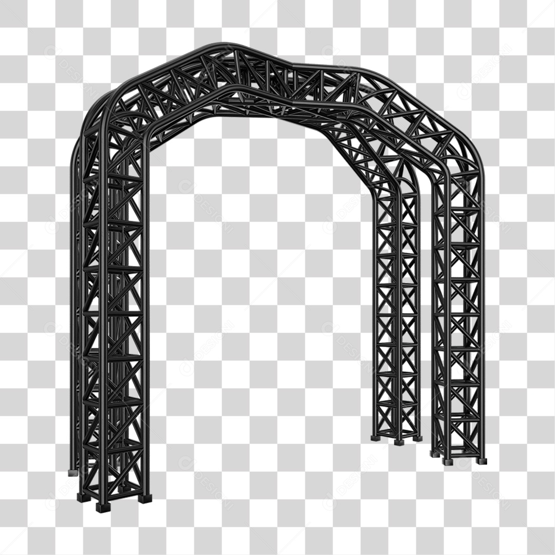 Elemento 3D Pilar Estrutura Metálica PNG Transparente