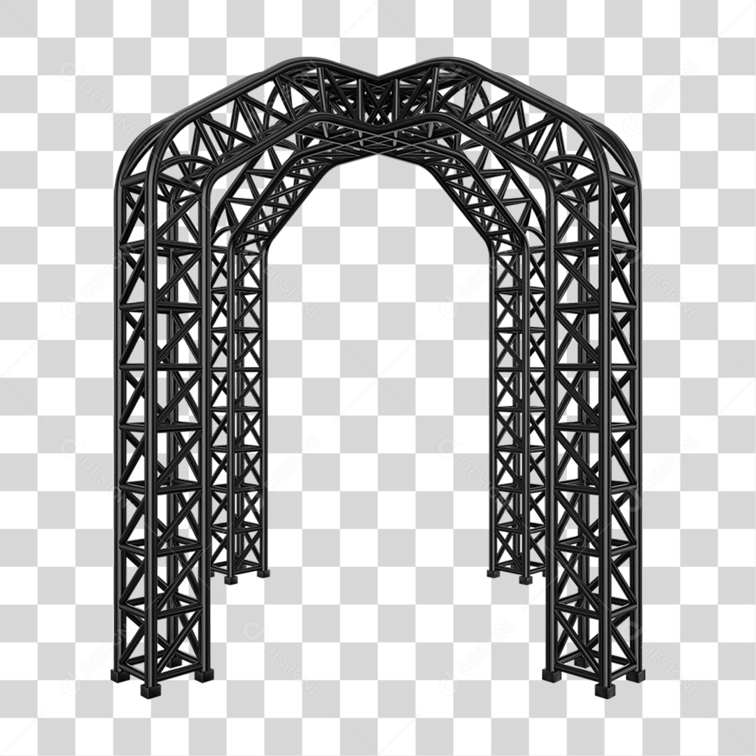 Elemento 3D Pilar Estrutura Metálica PNG Transparente