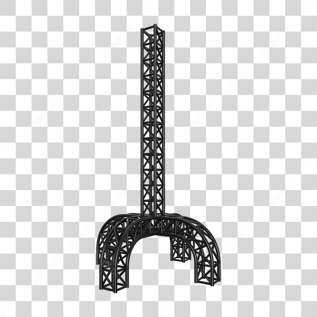 Elemento 3D Pilar Estrutura Metálica PNG Transparente