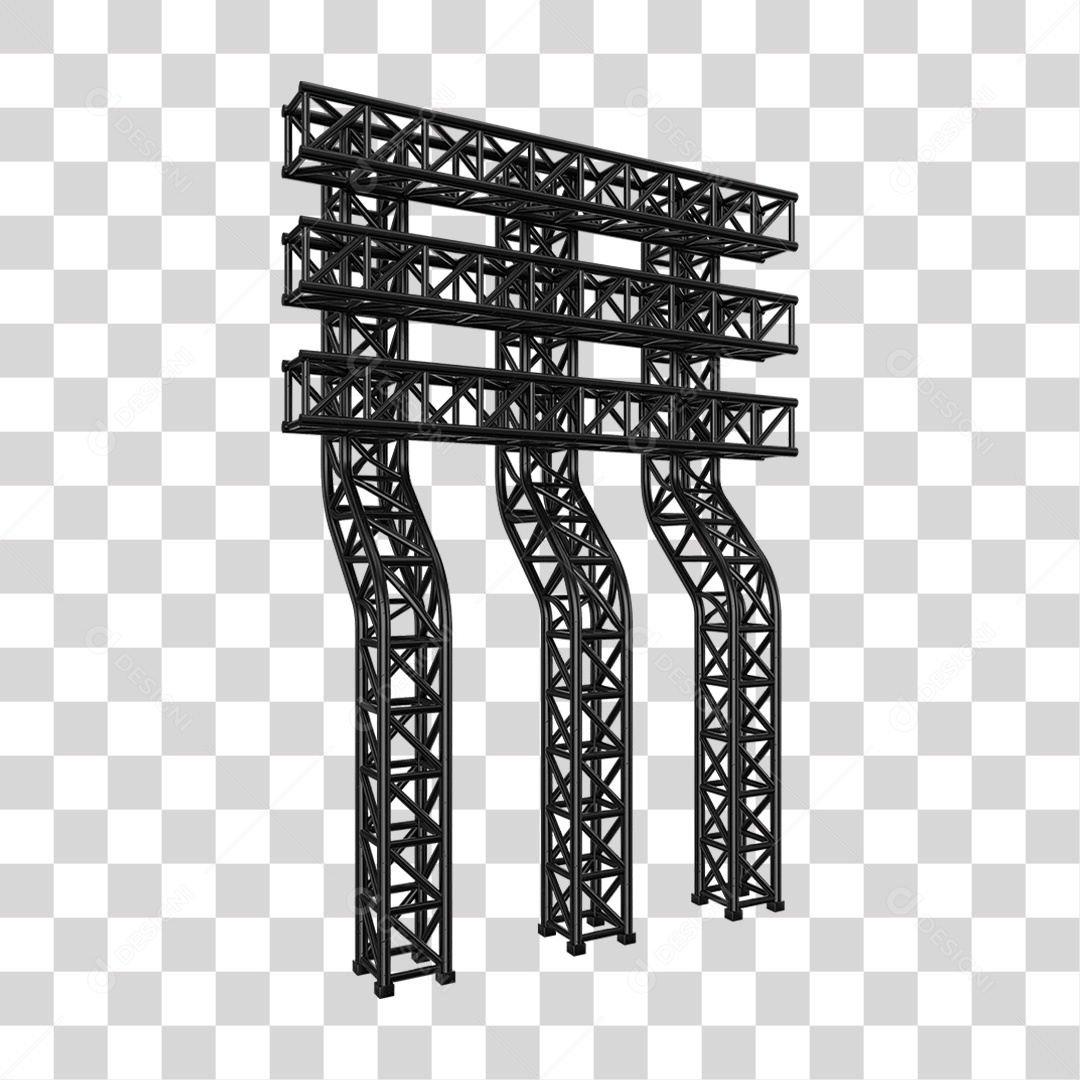 Elemento 3D Pilar Estrutura Metálica PNG Transparente