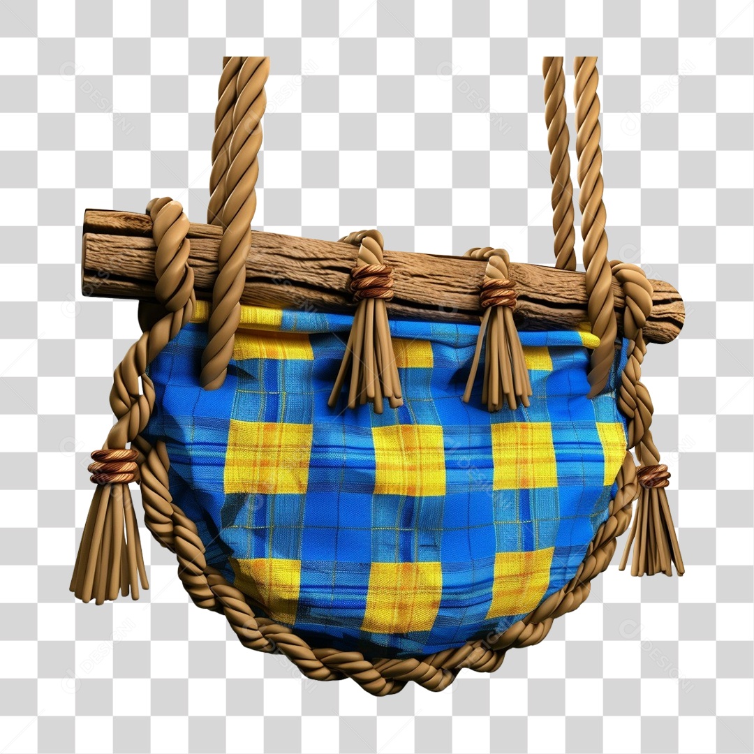 Elemento 3D Decoração Placa Xadrez para Festa Junina São João PNG Transparente