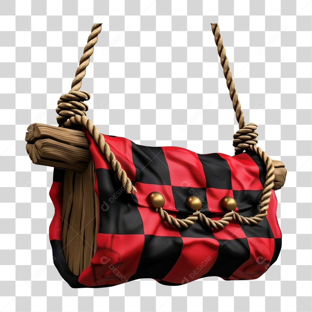 Elemento 3D Decoração Placa Xadrez para Festa Junina São João PNG Transparente