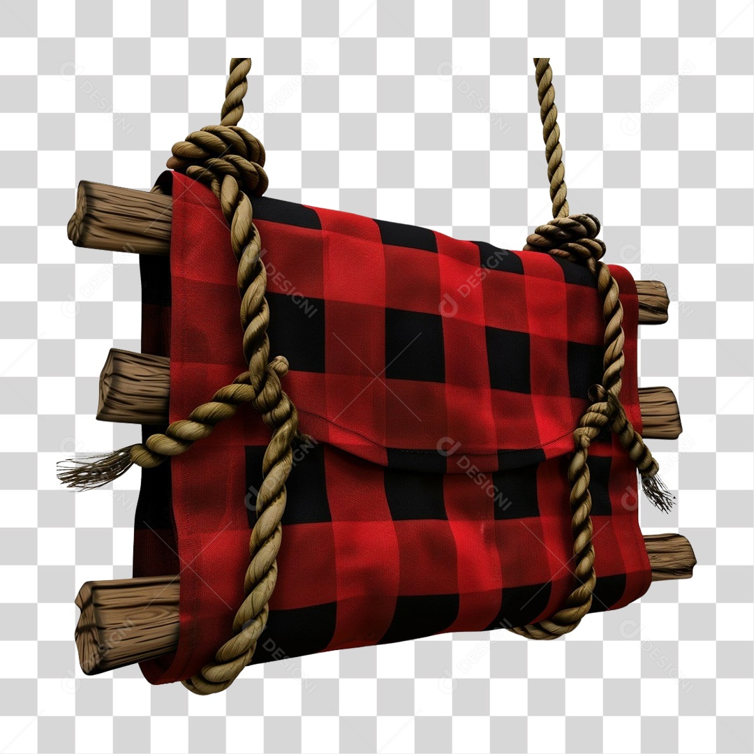 Elemento 3D Decoração Placa Xadrez para Festa Junina São João PNG Transparente