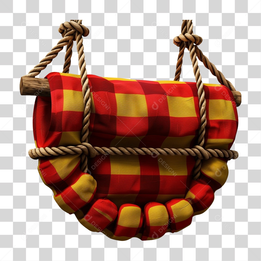 Elemento 3D Decoração Placa Xadrez para Festa Junina São João PNG Transparente