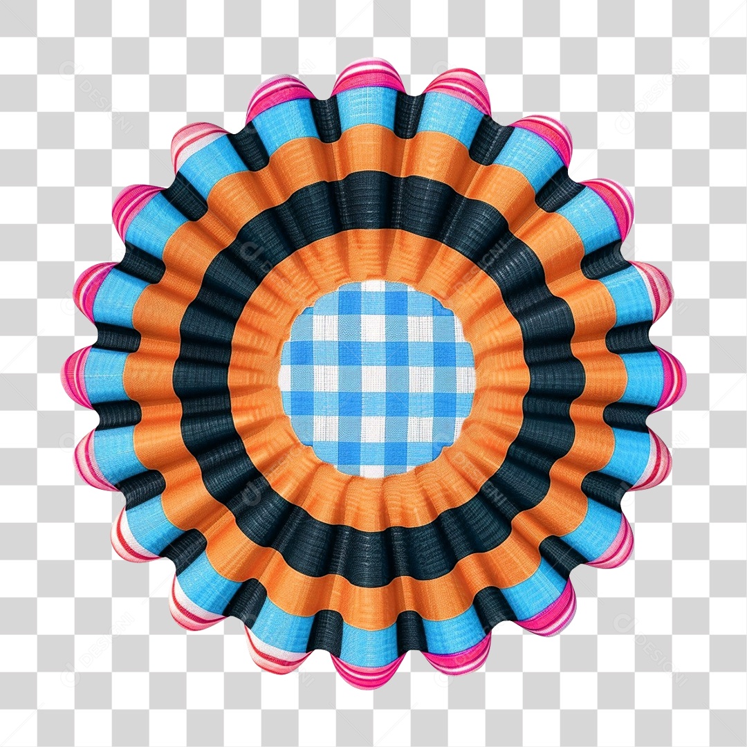 Guirlanda Junina Artesanal Colorida PNG Transparente