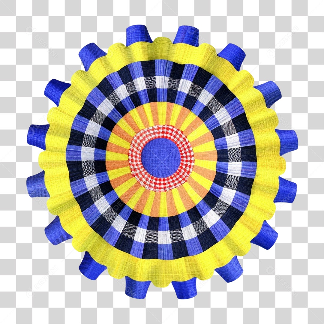 Guirlanda Junina Artesanal Colorida PNG Transparente