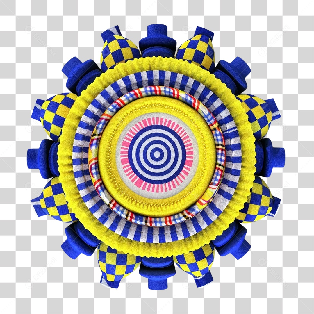 Guirlanda Junina Artesanal Colorida PNG Transparente