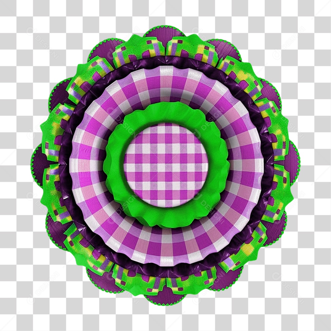 Guirlanda Junina Artesanal Colorida PNG Transparente