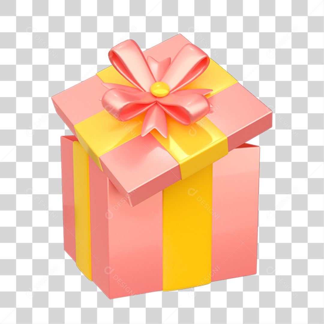 Elemento 3D Caixa de Presente PNG Transparente