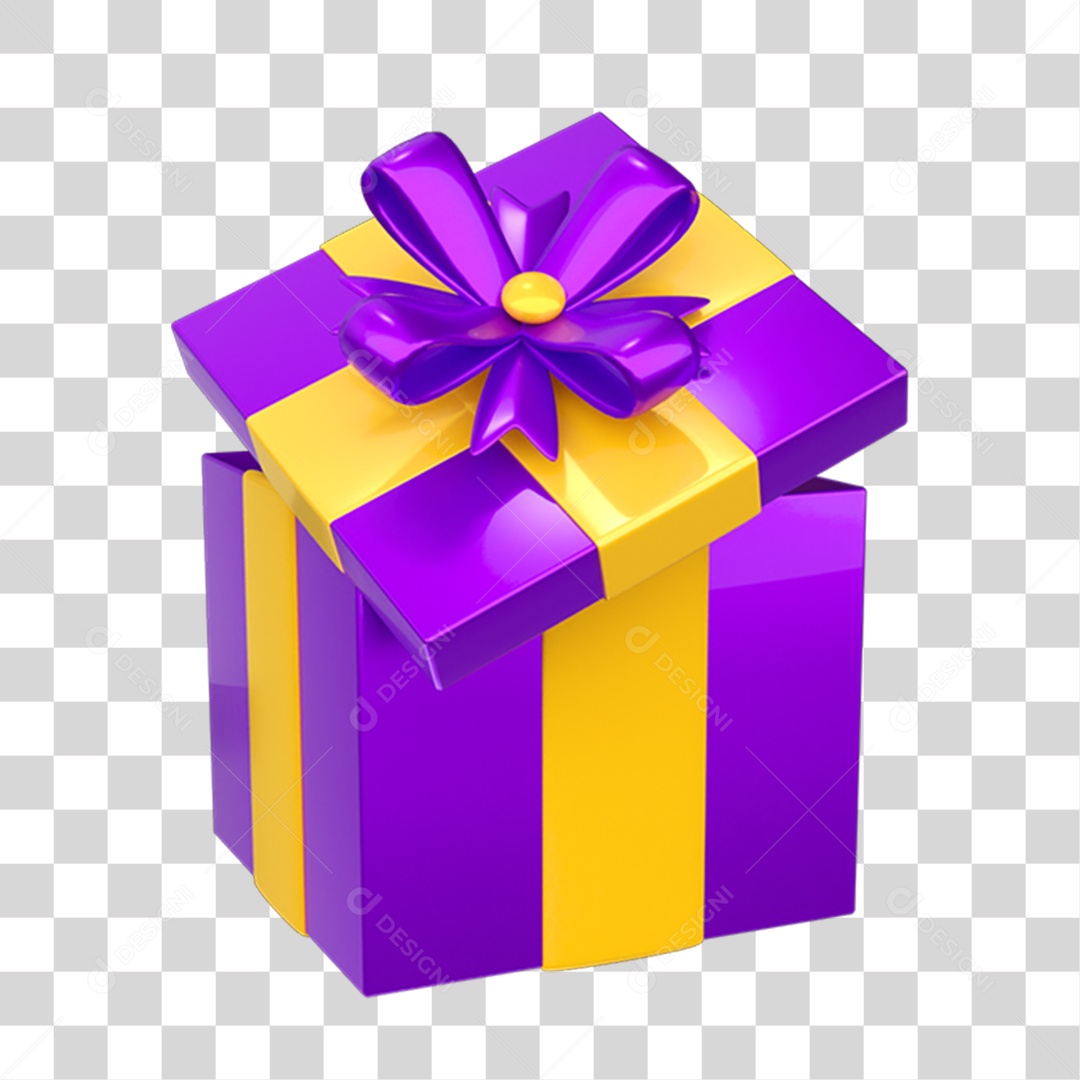 Elemento 3D Caixa de Presente PNG Transparente